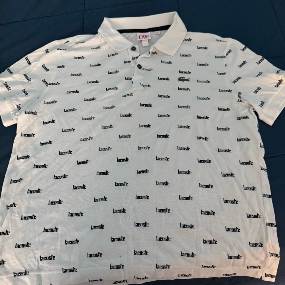 Lacoste White Polo Shirt Modern Logo Design